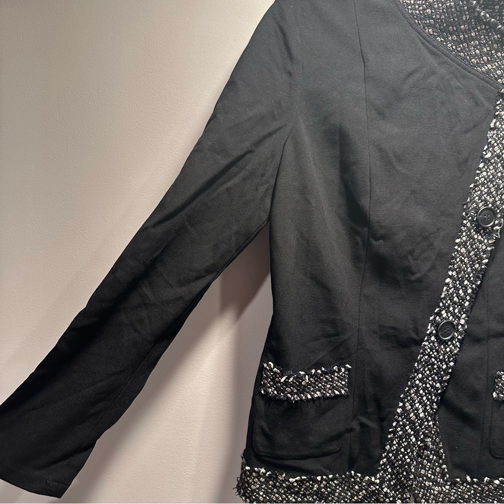 Lafayette 148 Eloise Jacket Formal Blazer Black Buttons Front Pockets Woven NWT - Picture 5 of 16